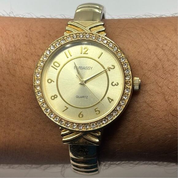 Vintage Gold Embassy Cuff Watch - Picture 1 of 3